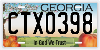 GA license plate CTX0398