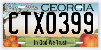 GA license plate CTX0399
