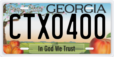 GA license plate CTX0400