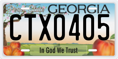 GA license plate CTX0405