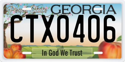 GA license plate CTX0406