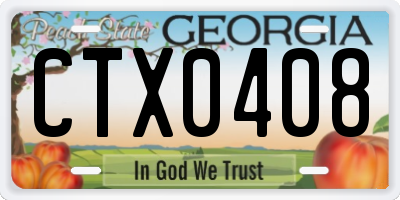 GA license plate CTX0408