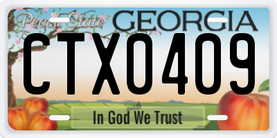 GA license plate CTX0409