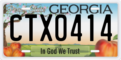 GA license plate CTX0414