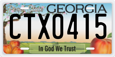 GA license plate CTX0415