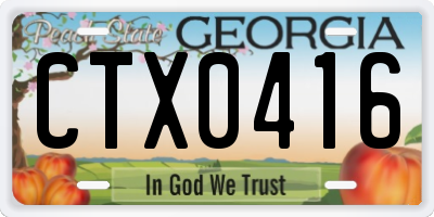 GA license plate CTX0416