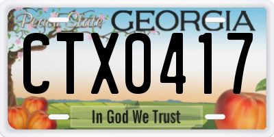 GA license plate CTX0417