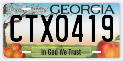 GA license plate CTX0419