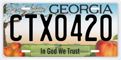 GA license plate CTX0420