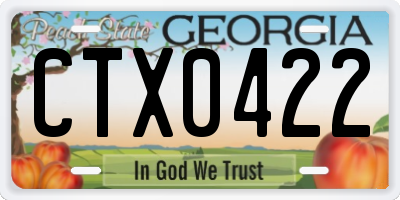 GA license plate CTX0422