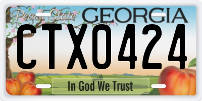 GA license plate CTX0424
