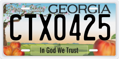 GA license plate CTX0425