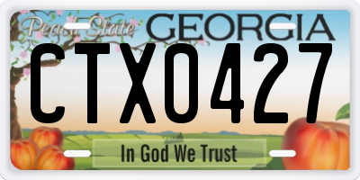 GA license plate CTX0427