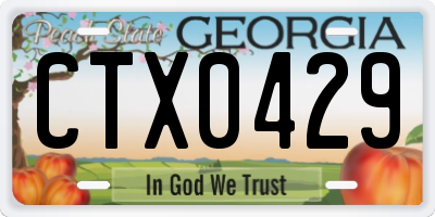 GA license plate CTX0429