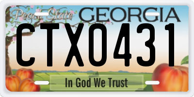 GA license plate CTX0431