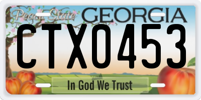 GA license plate CTX0453