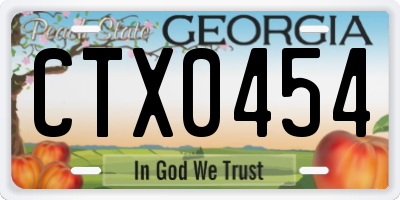 GA license plate CTX0454