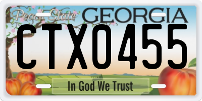 GA license plate CTX0455