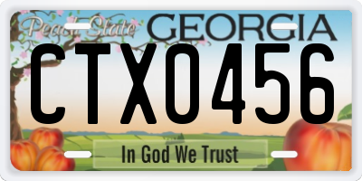 GA license plate CTX0456