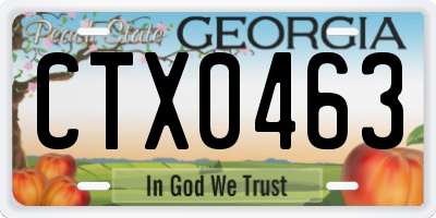 GA license plate CTX0463
