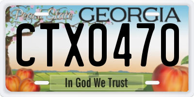 GA license plate CTX0470