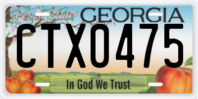 GA license plate CTX0475