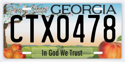 GA license plate CTX0478