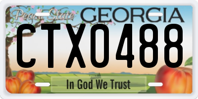 GA license plate CTX0488