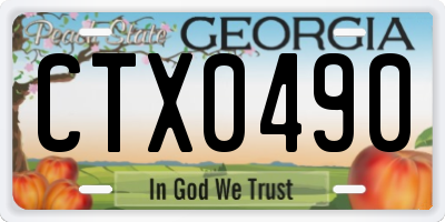 GA license plate CTX0490