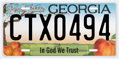 GA license plate CTX0494