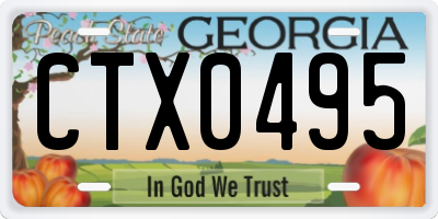 GA license plate CTX0495