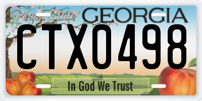 GA license plate CTX0498
