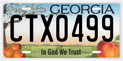 GA license plate CTX0499