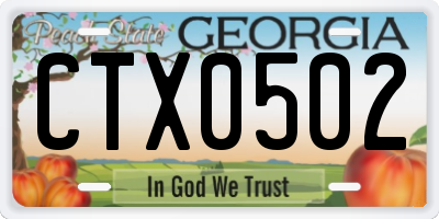 GA license plate CTX0502