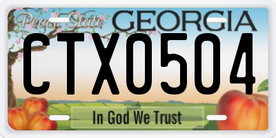 GA license plate CTX0504