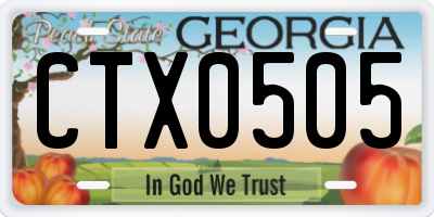 GA license plate CTX0505