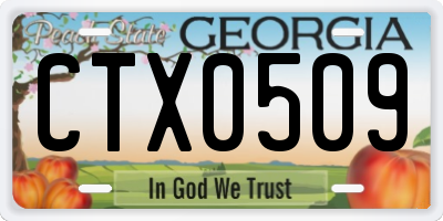 GA license plate CTX0509