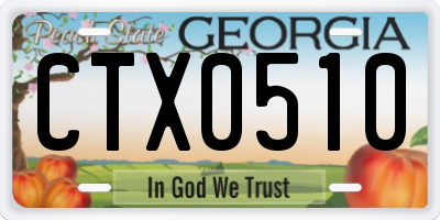 GA license plate CTX0510