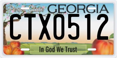 GA license plate CTX0512