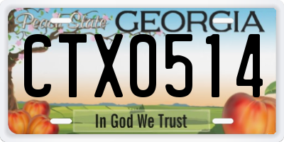 GA license plate CTX0514