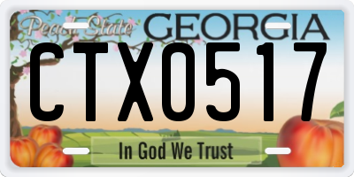 GA license plate CTX0517