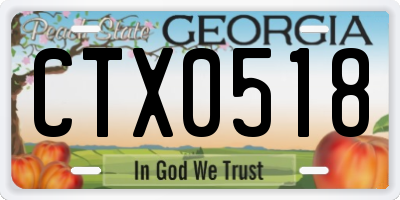 GA license plate CTX0518