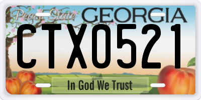 GA license plate CTX0521