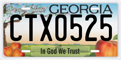 GA license plate CTX0525