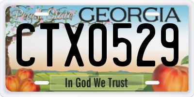 GA license plate CTX0529