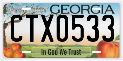 GA license plate CTX0533