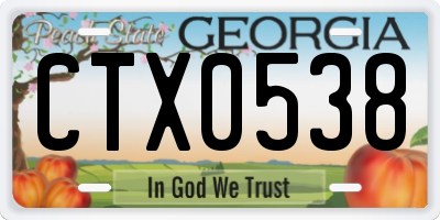 GA license plate CTX0538