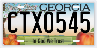 GA license plate CTX0545