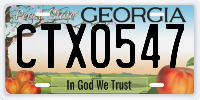 GA license plate CTX0547