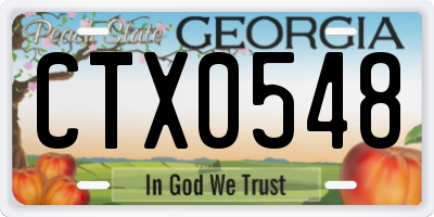 GA license plate CTX0548